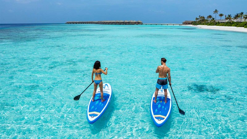 Stand Up Paddleboarding in the Maldives