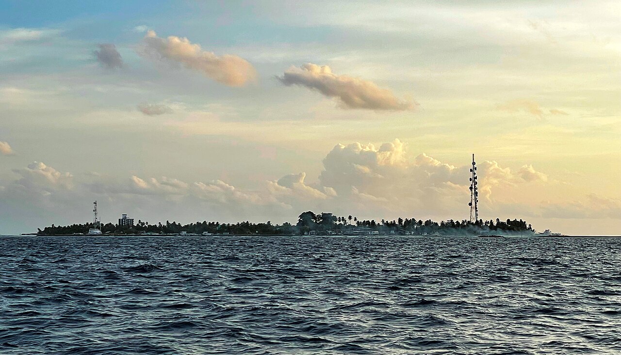View of Dhangethi Island, a local island in South Ari Atoll, Maldives